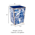 Garden Party Enameled Square Wastebasket