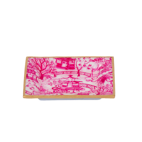 Garden Party Enameled Landry Tray - White & Pink