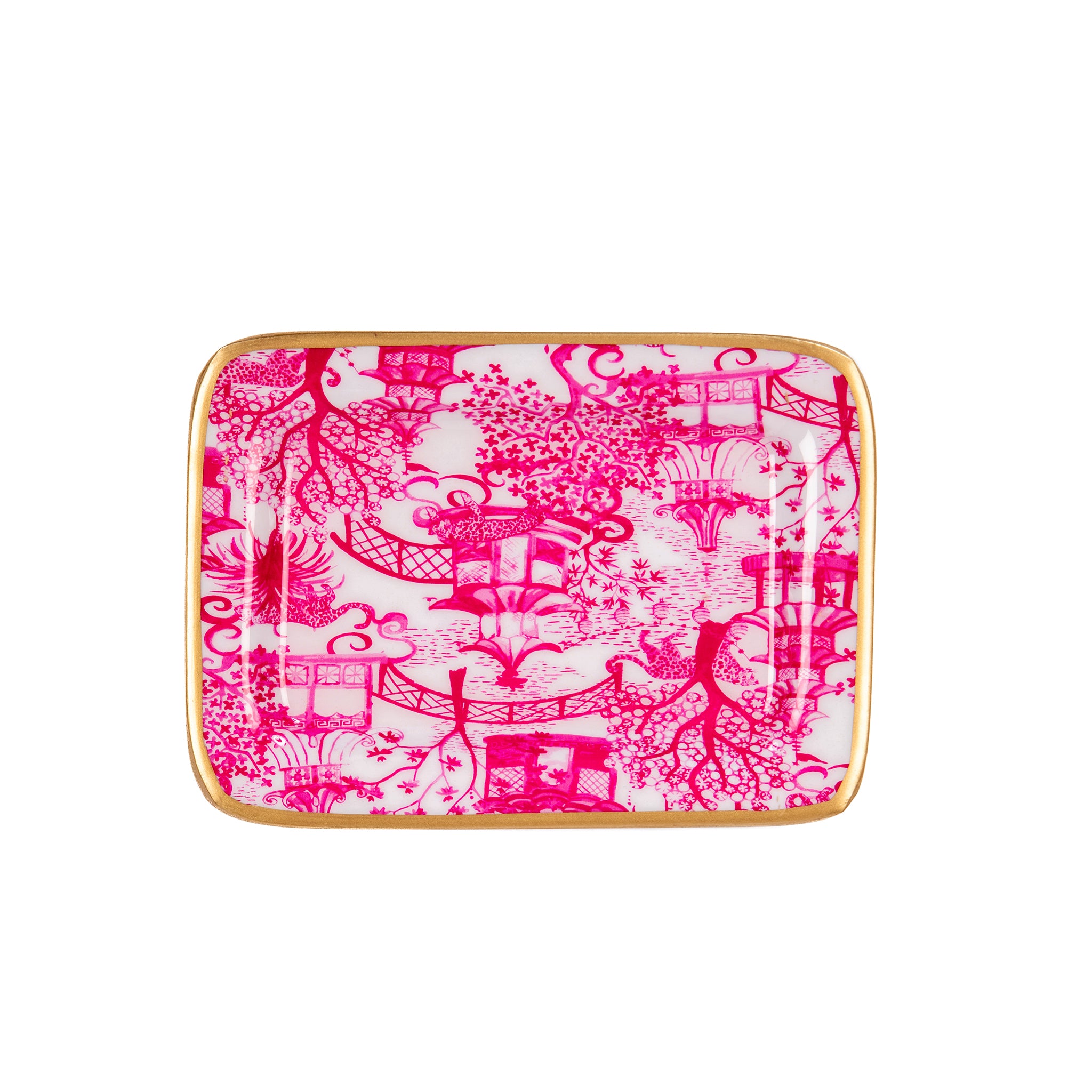 Garden Party Enameled Laney Tray - White & Pink