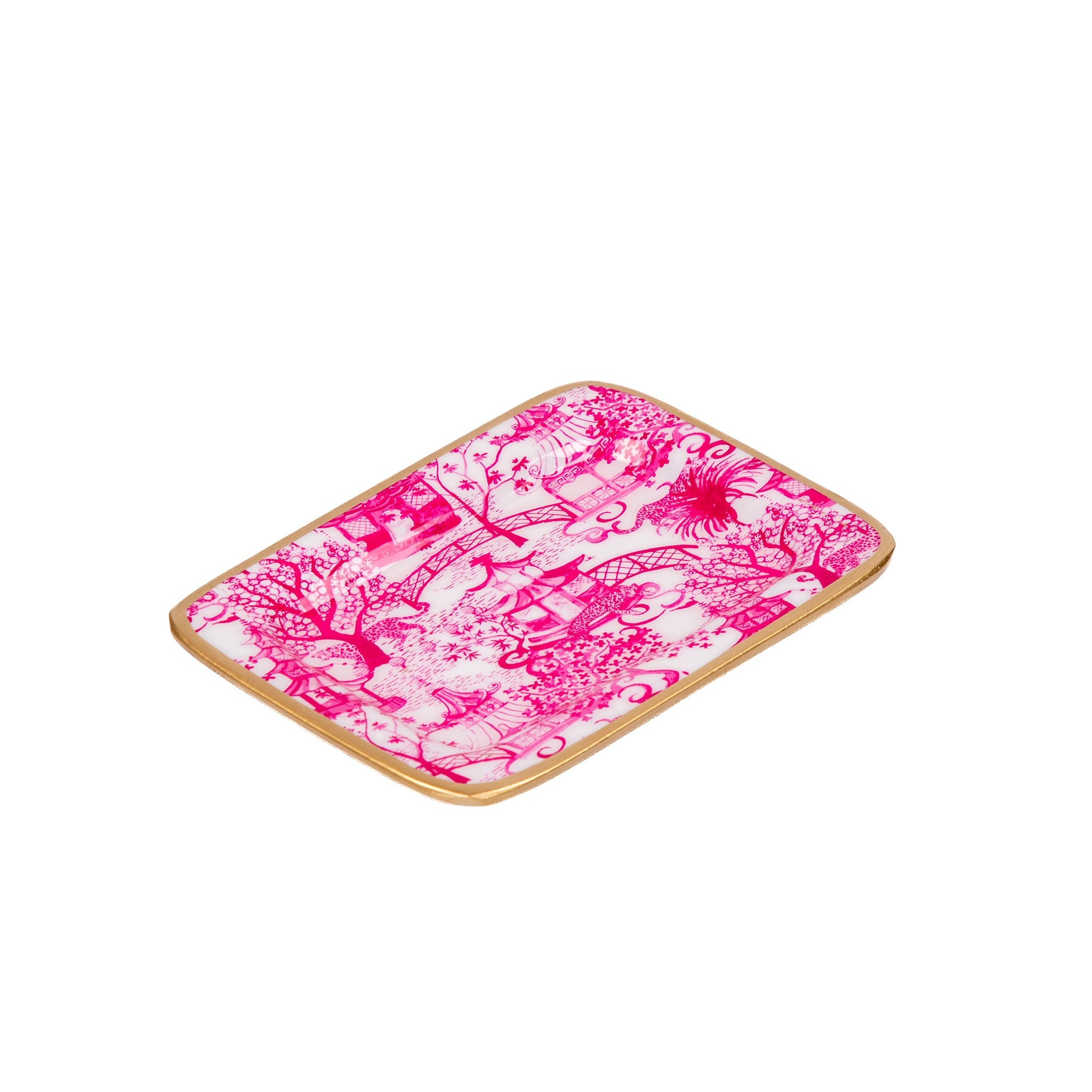 Garden Party Enameled Laney Tray - White & Pink