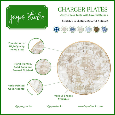 Garden Party Enameled Charger (4 Pack) White & Blue - Avail 8/19