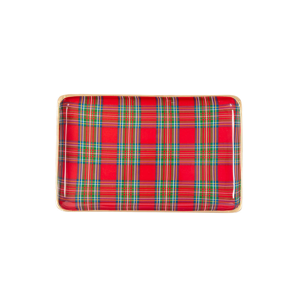 Tartan Plaid Enameled Parlor Tray