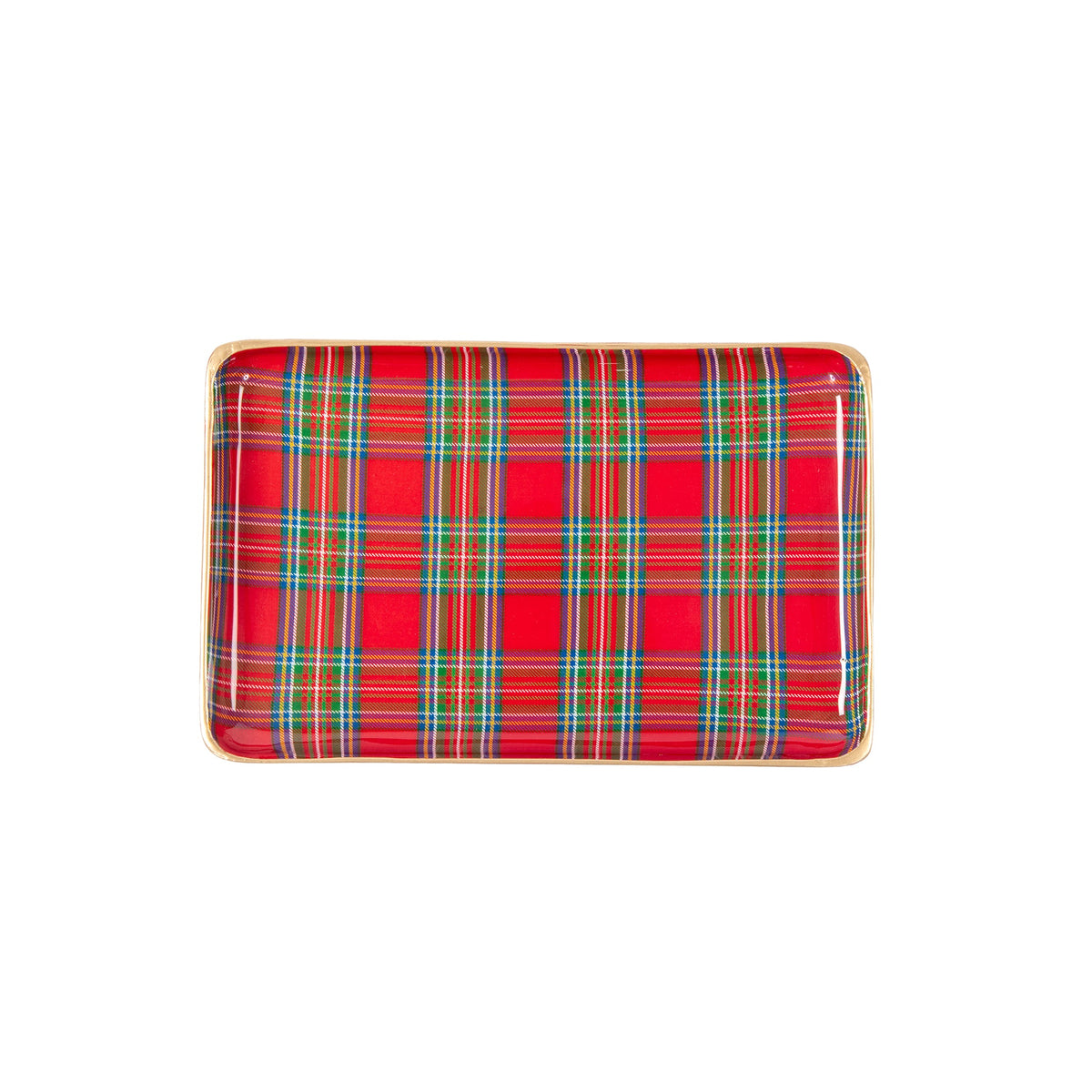 Tartan Plaid Enameled Parlor Tray