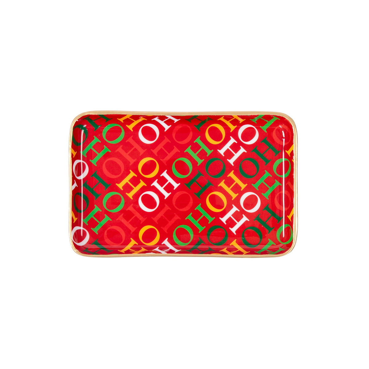 Ho Ho Enameled Parlor Tray - Red