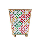 Ho Ho Enameled Square Cachepot Planter - White