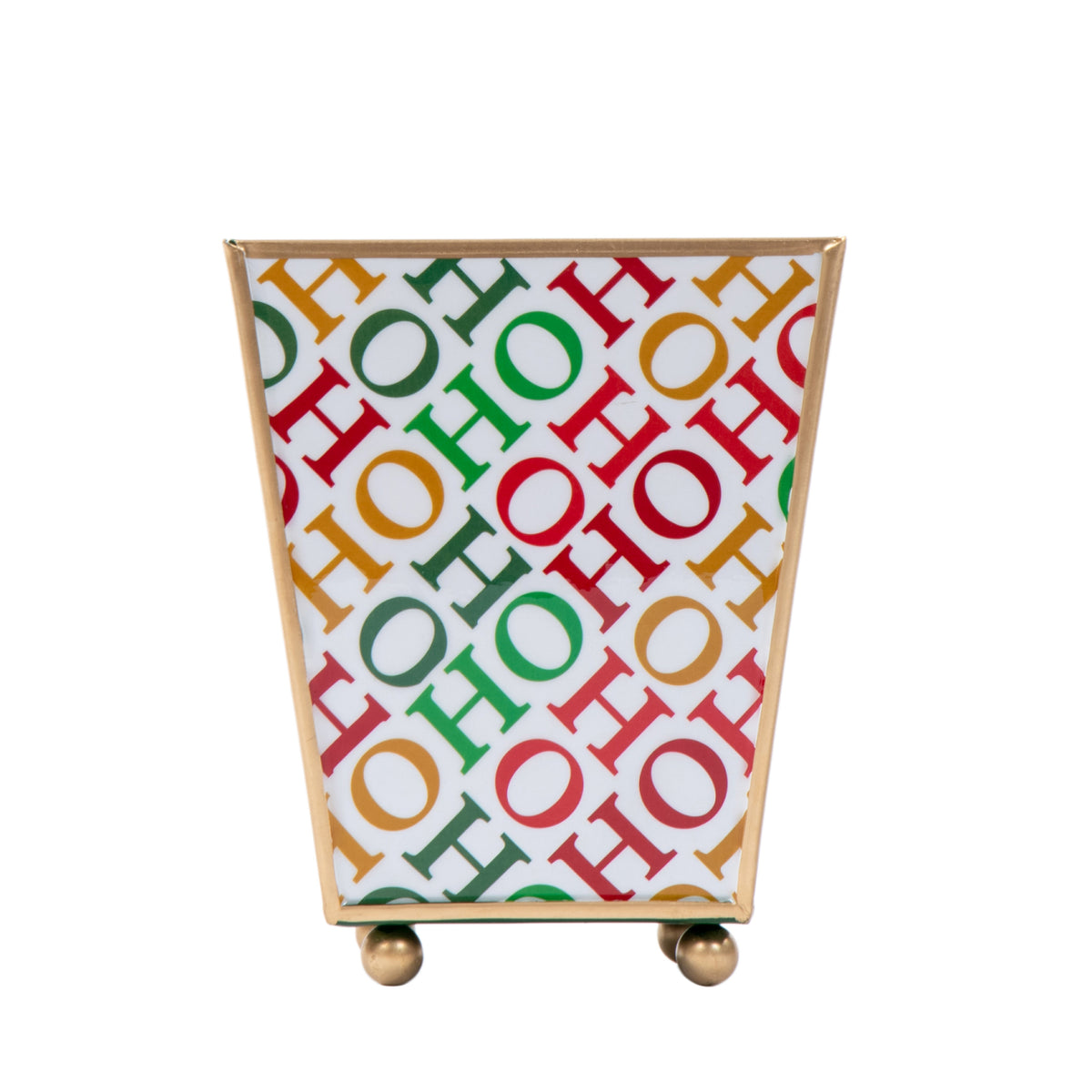 Ho Ho Enameled Square Cachepot Planter - White