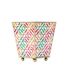 Ho Ho Enameled Square Cachepot Planter - White