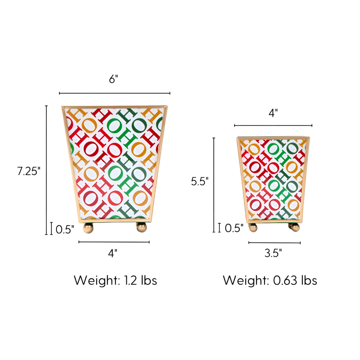 Ho Ho Enameled Square Cachepot Planter - White