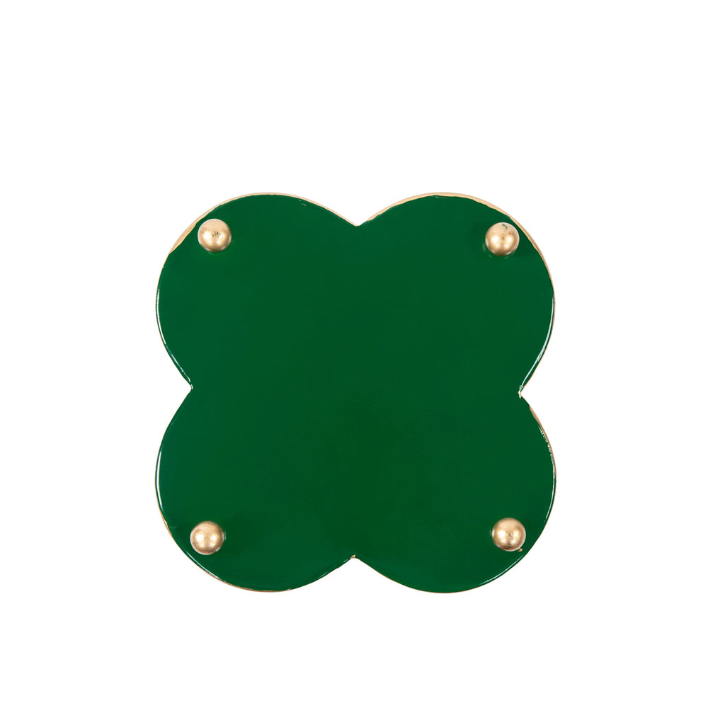 Ho Ho Enameled Quatrefoil Cachepot Planter 4x9 - White