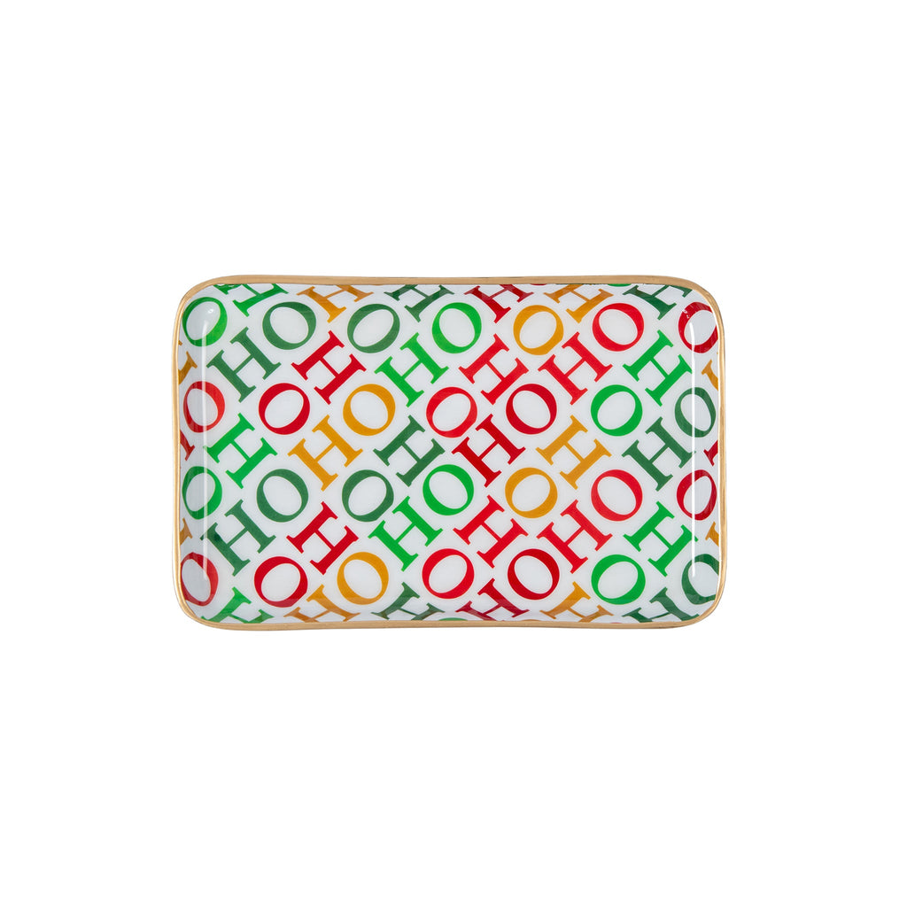 Ho Ho Enameled Parlor Tray - White