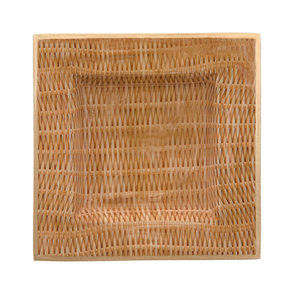 Rattan Enameled Tori Trinket Tray - Brown - Avail 12/05