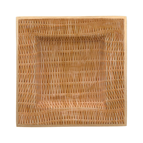 Rattan Enameled Tori Trinket Tray - Brown