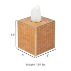 Rattan Enameled Tissue Box Cover