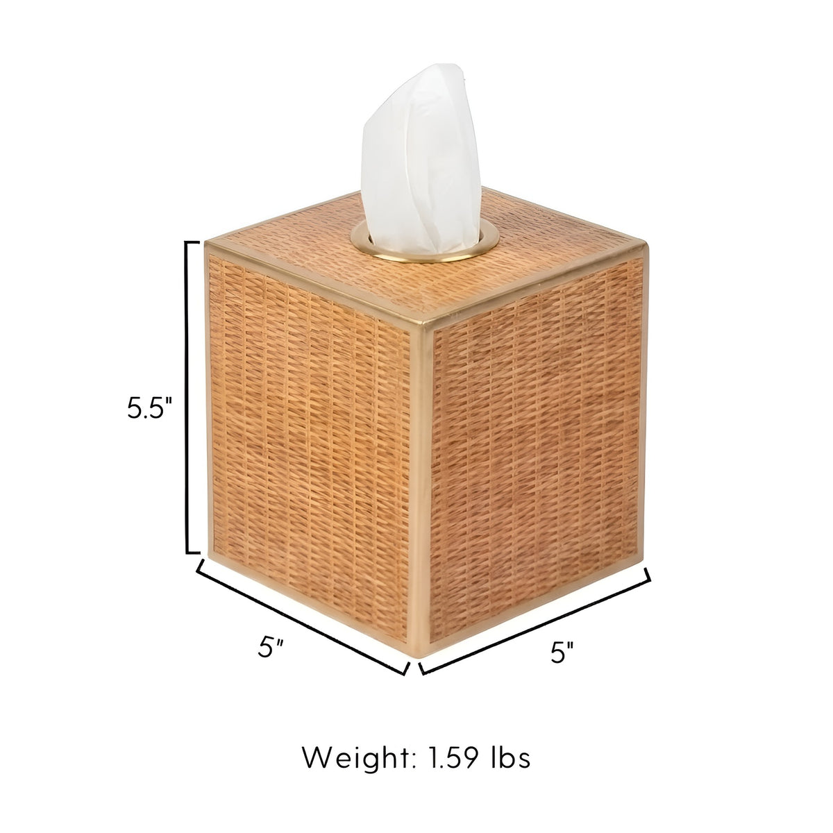 Rattan Enameled Tissue Box Cover