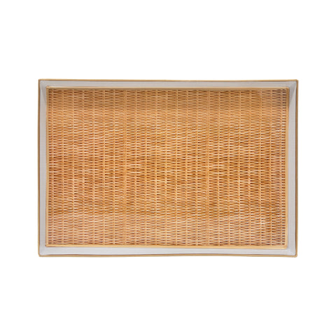 Rattan Enameled Oliver Tray 8x12 Brown - Avail 11/11