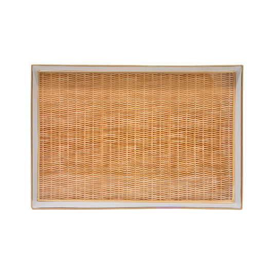 AS-IS - Rattan Enameled Oliver Tray 8x12 - Seconds FINAL SALE