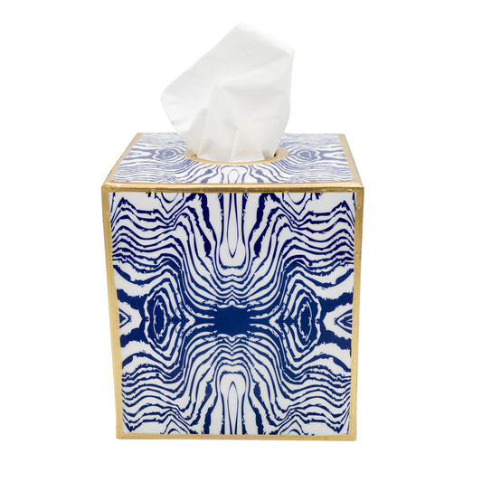 Blue And White Tissue Box Cover (Enameled)