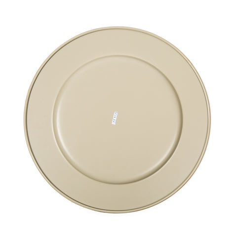 White & Taupe Enameled Charger Plates for Table Top / Serving / Dinnerware / Tablesetting / Placemats made with High quality metal - designed by Jaye's Studio - Faux Bois Collection 13.75"