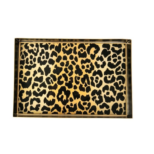 AS-IS - Leopard Spots Enameled Oliver Tray 8x12 - Seconds FINAL SALE