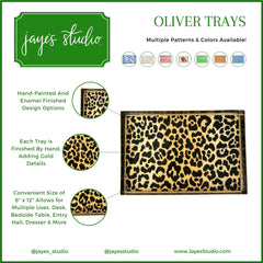 Leopard Spots Enameled Brown Rectangle Vanity Tray - Oliver Tray