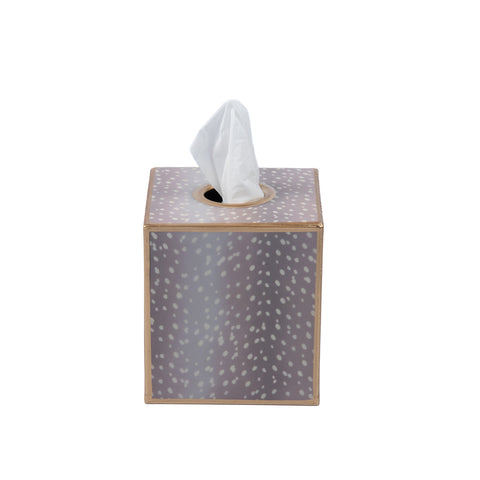 Antelope Enameled Tissue Box Cover - Taupe - Avail 11/11