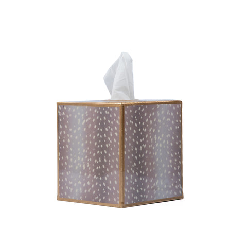 Antelope Enameled Tissue Box Cover - Taupe - Avail 11/11