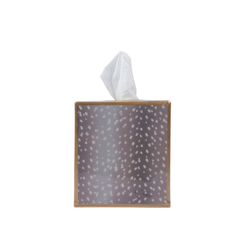 Antelope Enameled Tissue Box Cover - Taupe - Avail 11/11