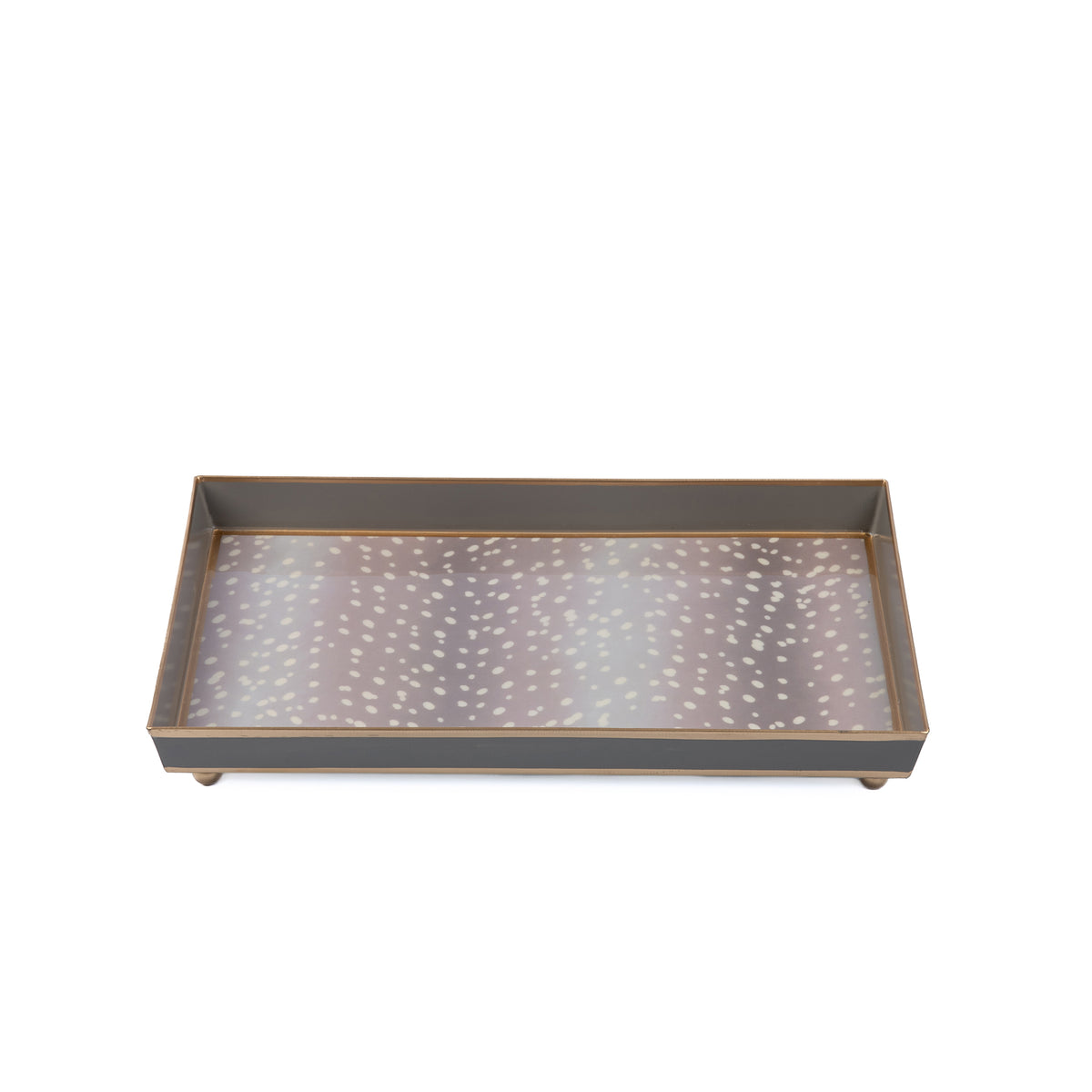 Antelope Enameled Oliver Tray 8x12 - Taupe