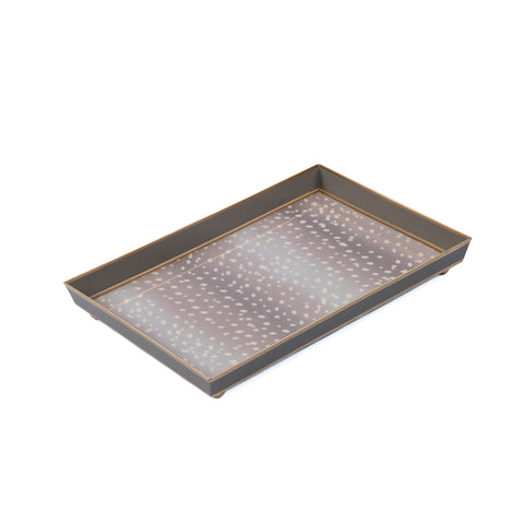 Antelope Enameled Oliver Tray 8x12 - Taupe