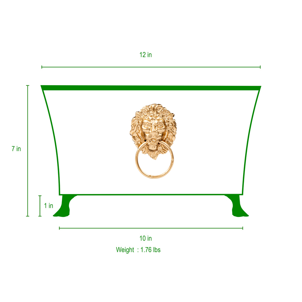 Regency Fluted Rectangle Paws & Claws Cachepot - Avail 10/10