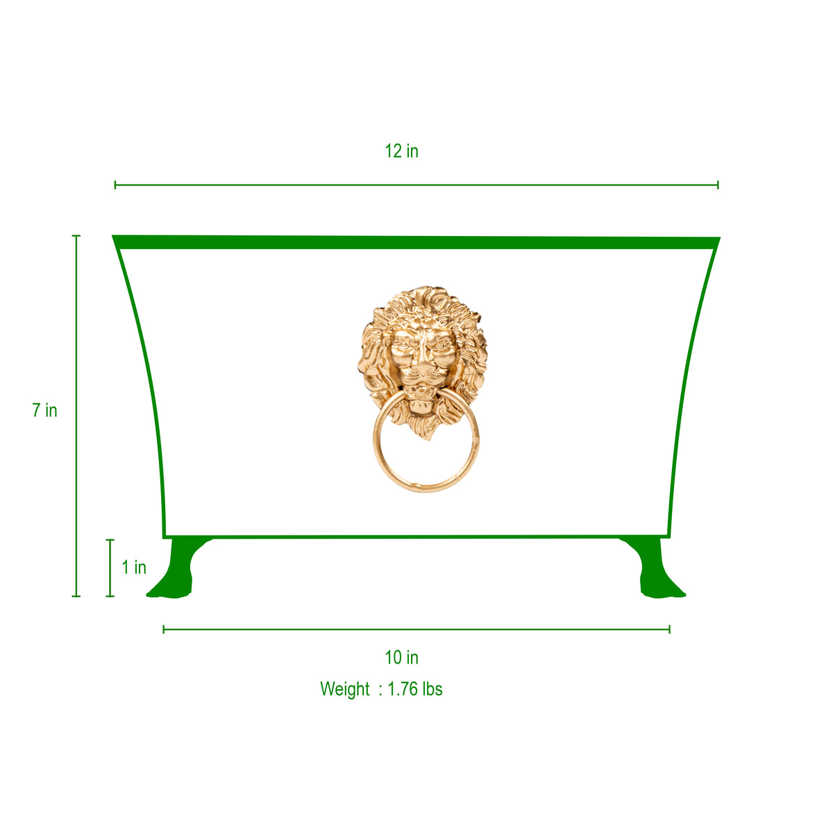 Regency Fluted Rectangle Paws & Claws Cachepot - Avail 10/10