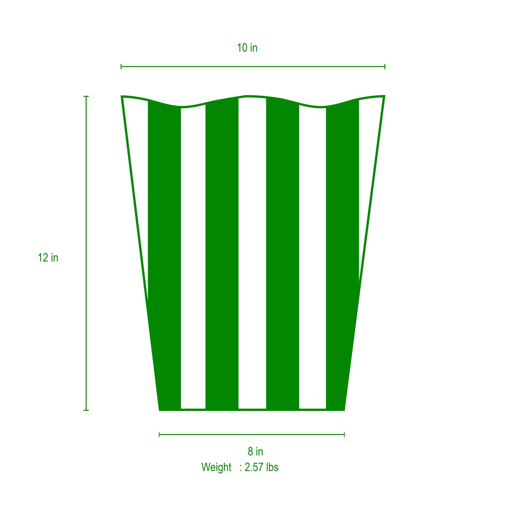 Brush Stripe Rectangular Classic Wastebasket - Avail 09/21