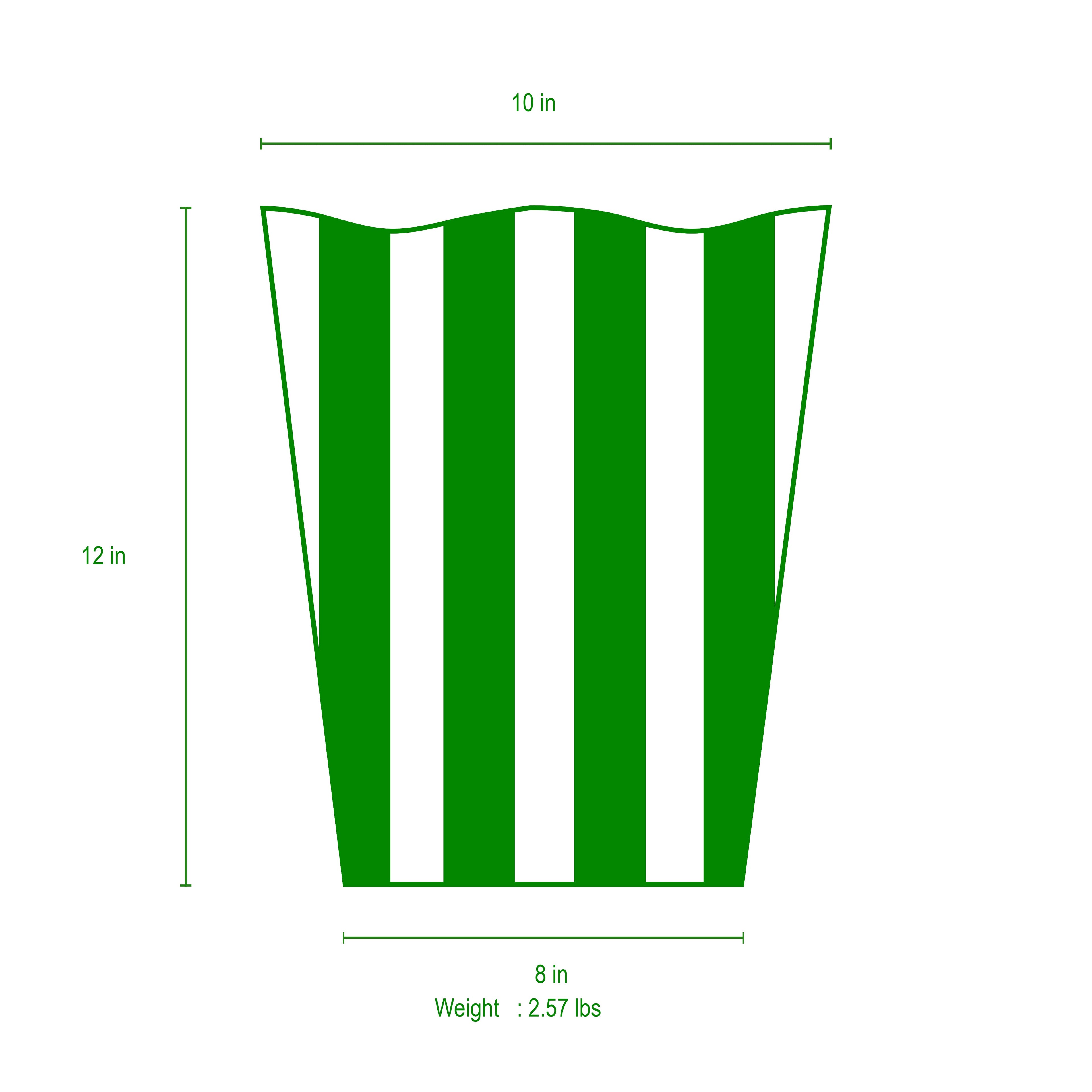 Brush Stripe Rectangular Classic Wastebasket - Avail 09/21