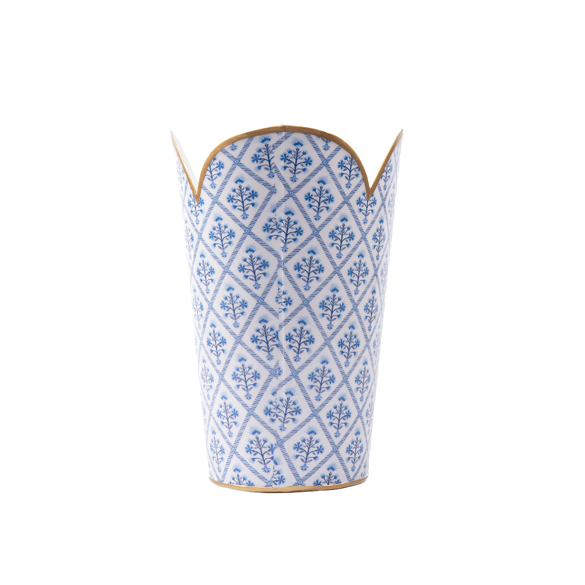 Marigold Lattice Enameled Tulip Wastebasket - Avail 08/24
