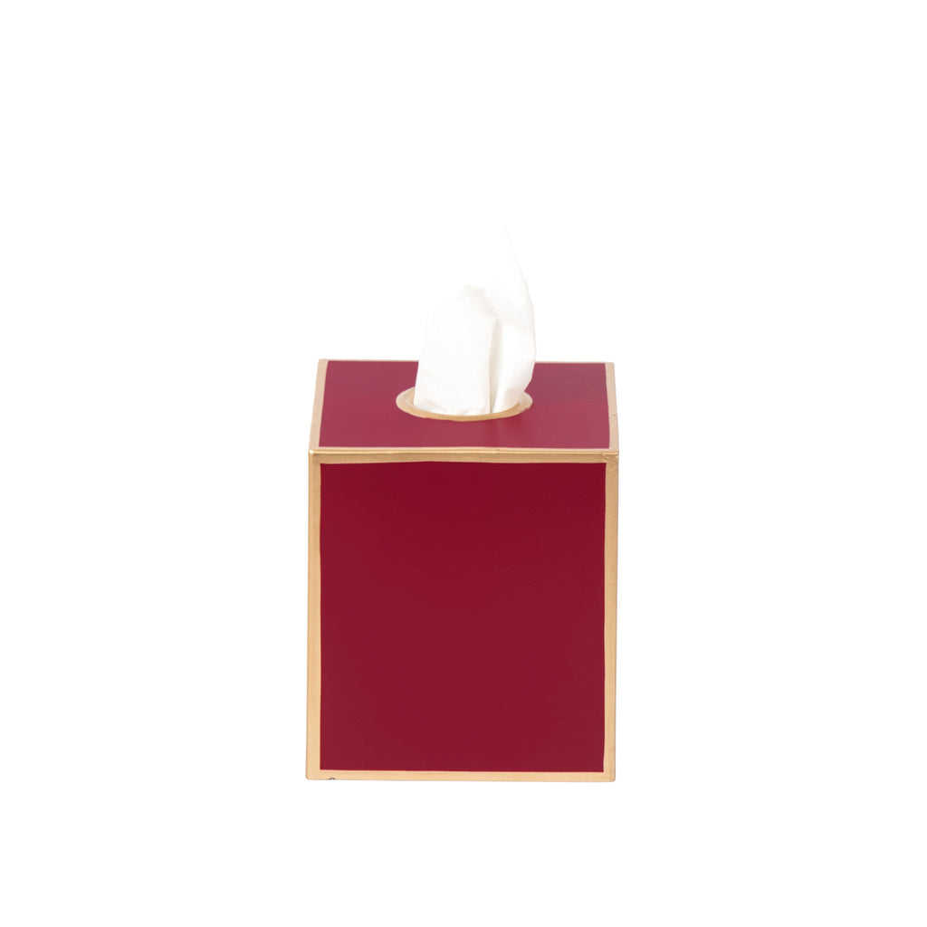 Mattie Square Tissue Box Cover - Oxblood Red - Avail 11/21