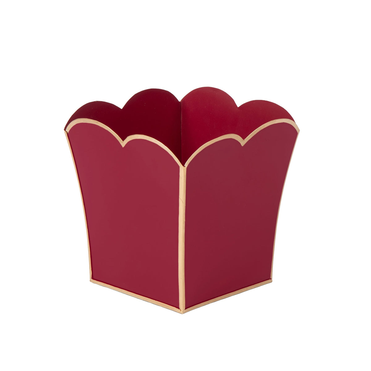 Mattie Scarlett Square Cachepot Planter Oxblood Red - Avail 11/21