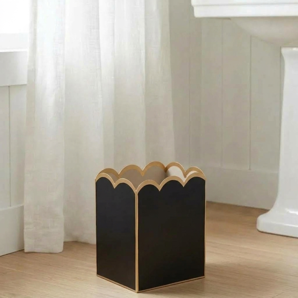 Gracie Scarlett Wastebasket Black & Natural - Avail 10/10