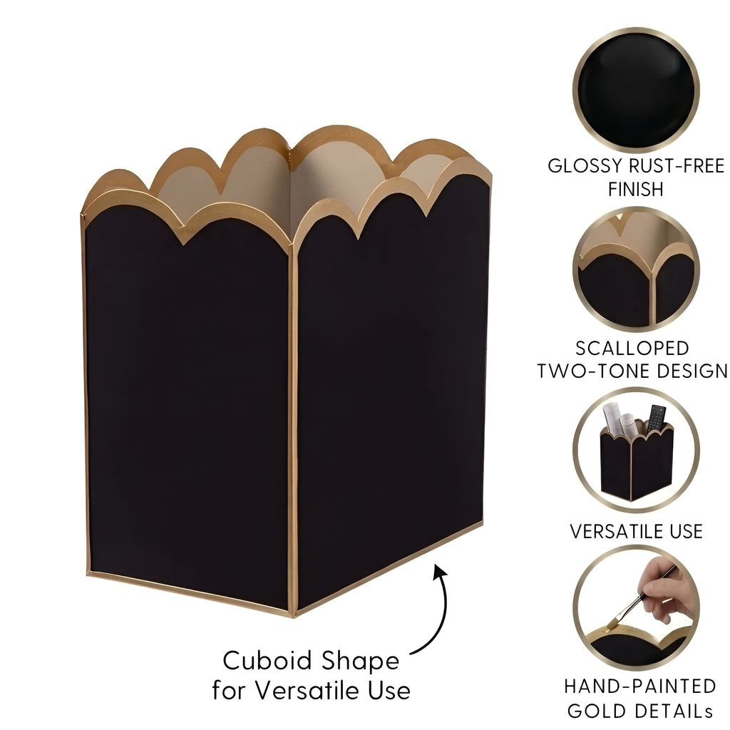 Gracie Scarlett Wastebasket Black & Natural - Avail 11/11