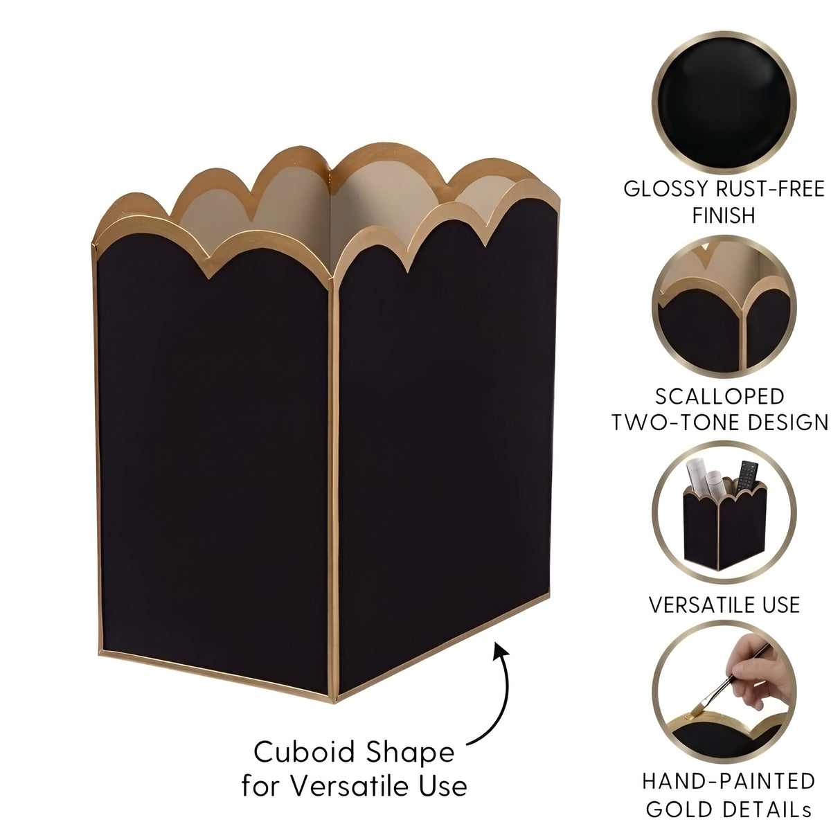 Gracie Scarlett Wastebasket Black & Natural - Avail 10/10