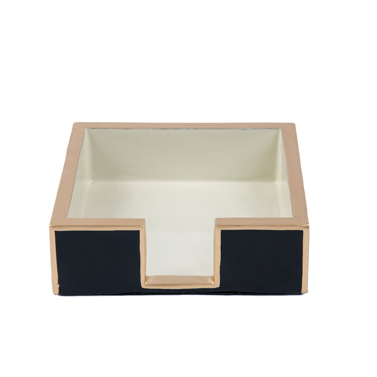 Gracie Enameled Color Block Amelia Cocktail Tray - Black & Taupe - Avail 11/11