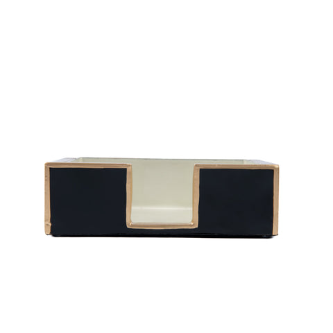 Gracie Enameled Color Block Amelia Cocktail Tray - Black & Taupe - Avail 11/11