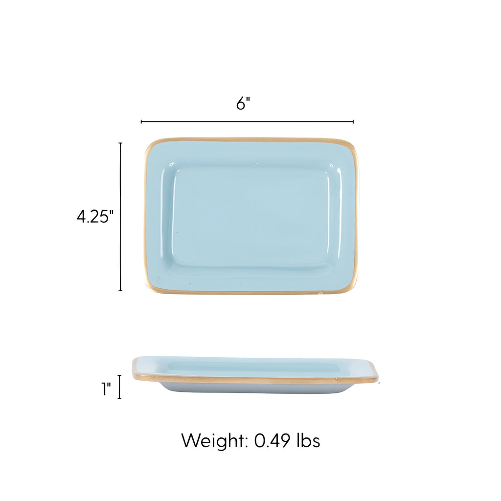 Gracie Enameled Laney Soap Dish - Cool Blue
