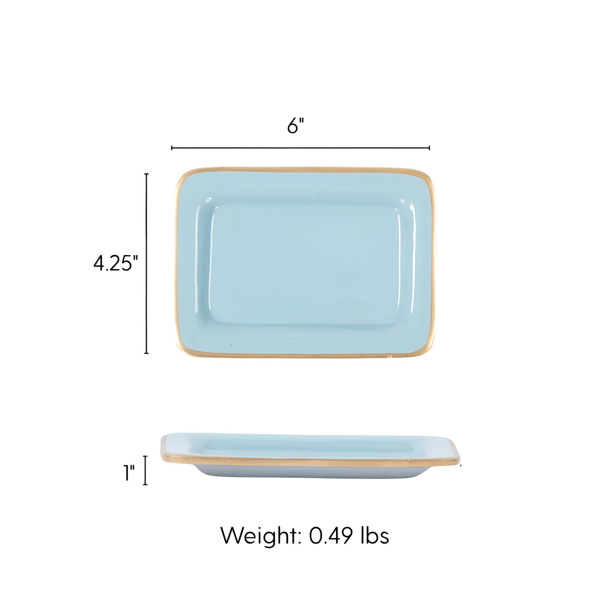 Gracie Enameled Laney Soap Dish - Cool Blue