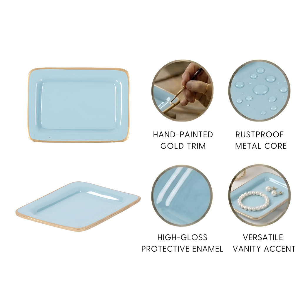 Gracie Enameled Laney Soap Dish - Cool Blue