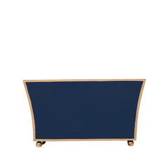 Gracie Indigo Blue Rectangular Fluted Metal Cachepot Planter for Entryway, Mantle, Home Office, Kitchen and Living Room
