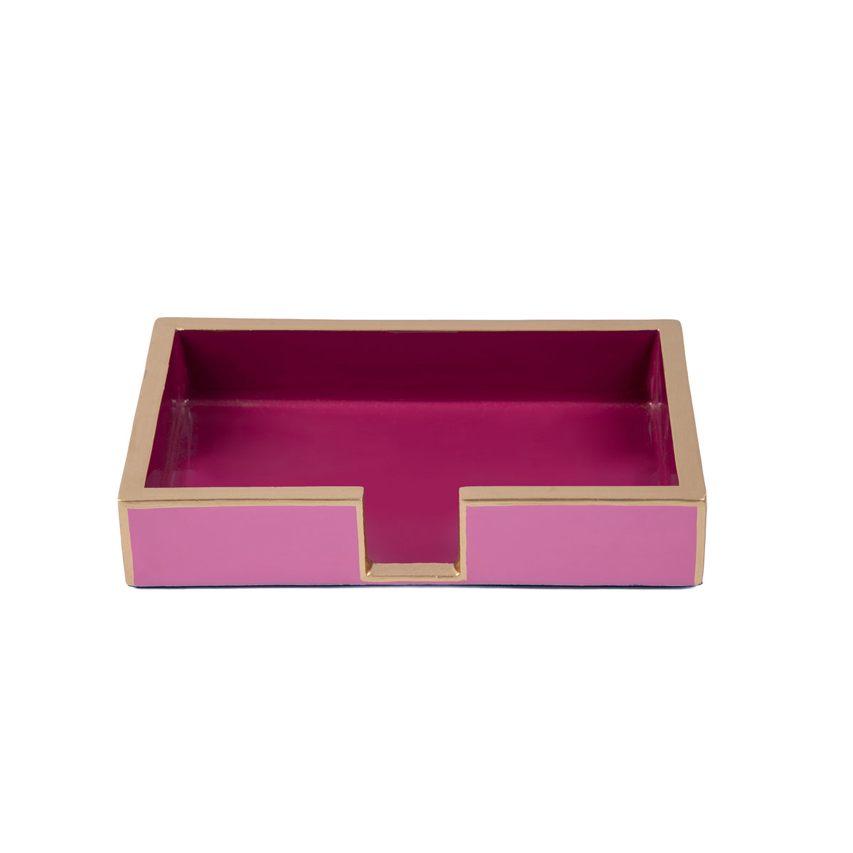 Gracie Enameled Color Block Amelia Guest Towel Tray - Light Pink & Fuchsia - Avail 11/27