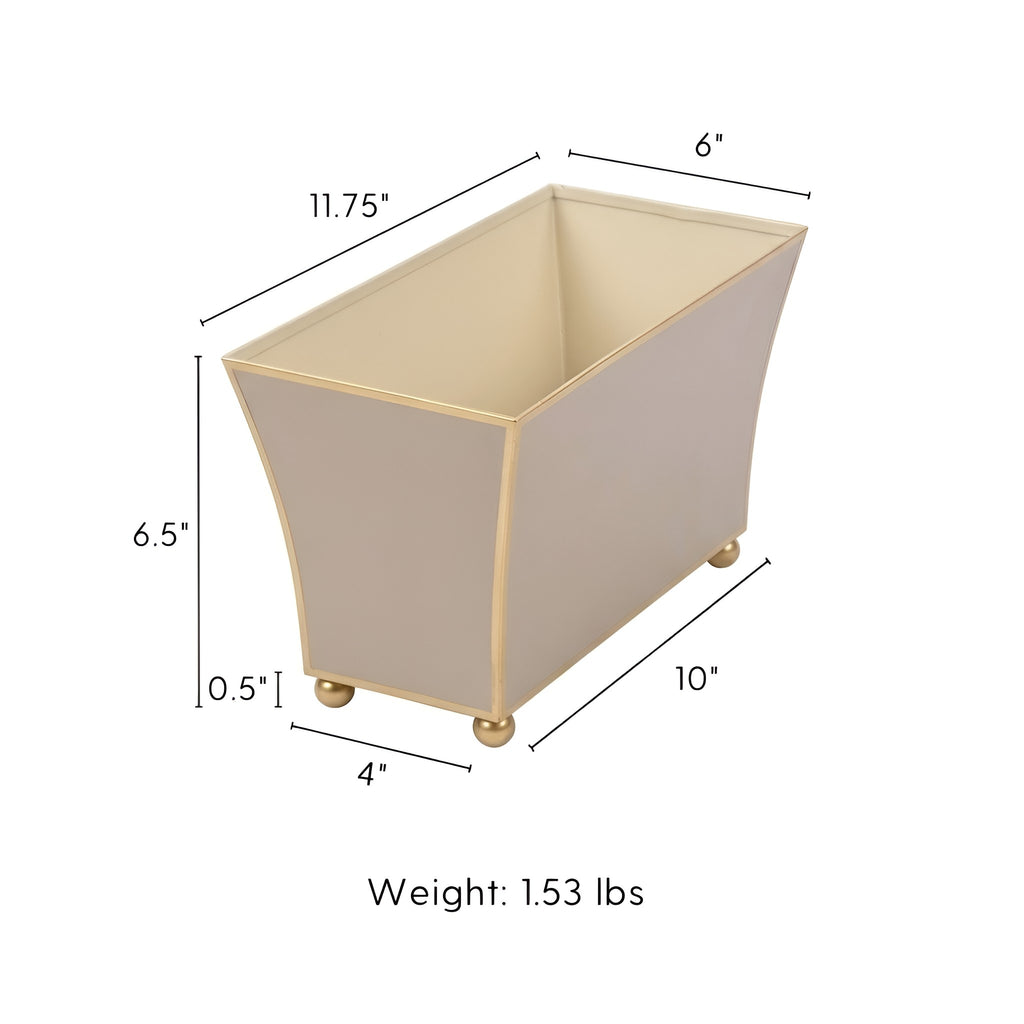 Gracie Fluted Rectangle Cachepot