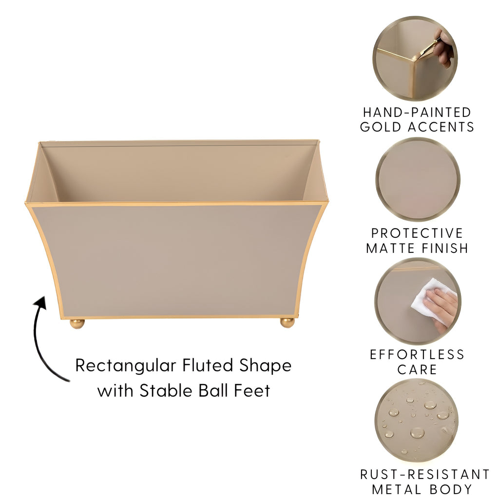 Gracie Fluted Rectangle Cachepot