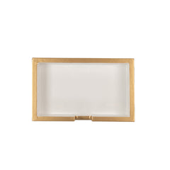 Gracie Enameled Navy and White Rectangle Wooden Guest Towel Tray for Powder Bathroom, Vanity - Amelia Decorative Tray
