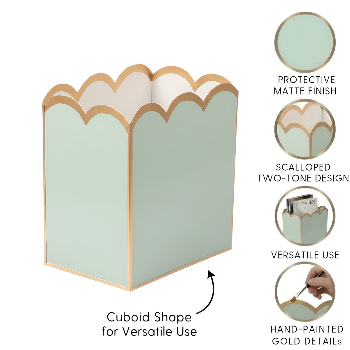 Mattie Scarlett Wastebasket Oyster Bay & Cloud - Avail 11/21